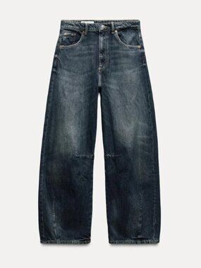 Zara TRF Mid Waist Baggy Balloon Jeans, Size 2 (EU 34)